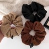autumn and winter milk coffee color cloth vintage pattern large intestine hair ring female height ponytail headdress flower hair ring elastic string headband hair accessories