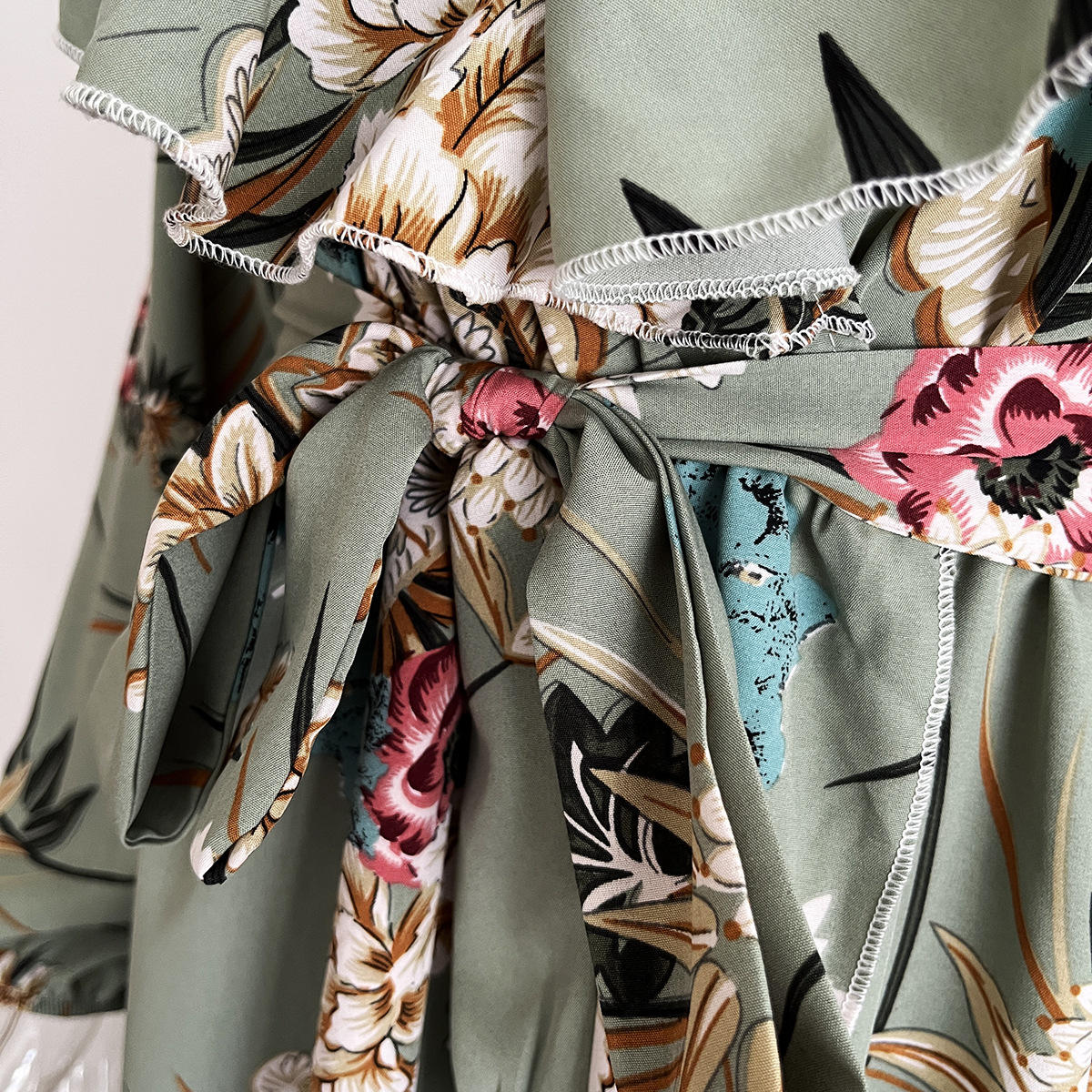 Ruffled Collar Lantern Sleeve Long Sleeve Dress Floral Wrap Split Expansion Maxi Dress Women Women Clothing 16 Ruffled Collar Lantern Sleeve Long Sleeve Dress Floral Wrap Split Expansion Maxi Dress Women Women Clothing