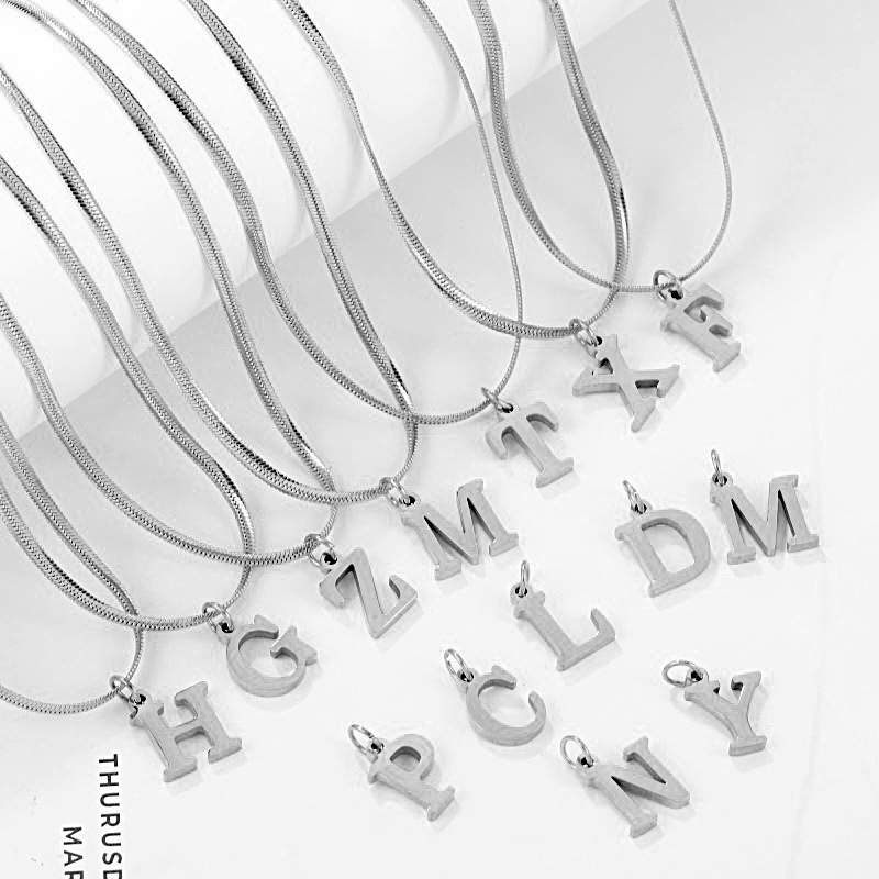 Fashion Letter Titanium Steel Gold Plated Necklace