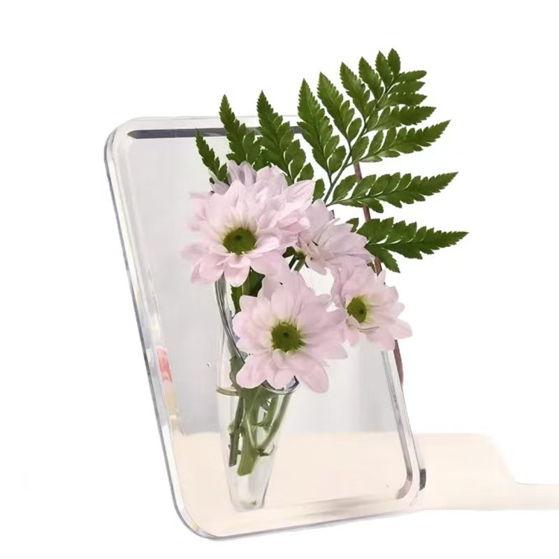 フォトフレーム花瓶アクリル透明水耕フラワーアレンジメント水育て緑植物装飾品リビングルームデスクトップ玄関ライト高級感|undefined