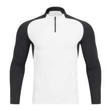 秋冬新款男长袖半拉链运动T恤休闲百搭欧美服装跑步健身半开