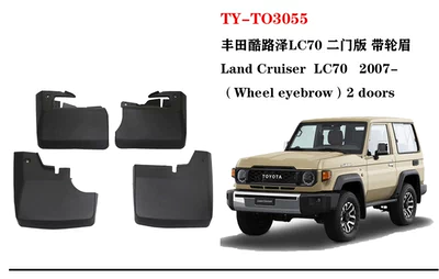 Suitable for Toyota Cruiser Fj76 Mudguards Lc70 Fj79 Fj71 Car Mud Flaps Tire Accessories (Mudguard) - black-land-cruiser-lc70-with-wheel-arch-extensions-two-door-edition
