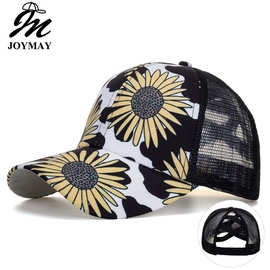 跨境速卖通亚马逊ebay新款太阳花双交叉网帽棒球帽女式遮阳帽B996