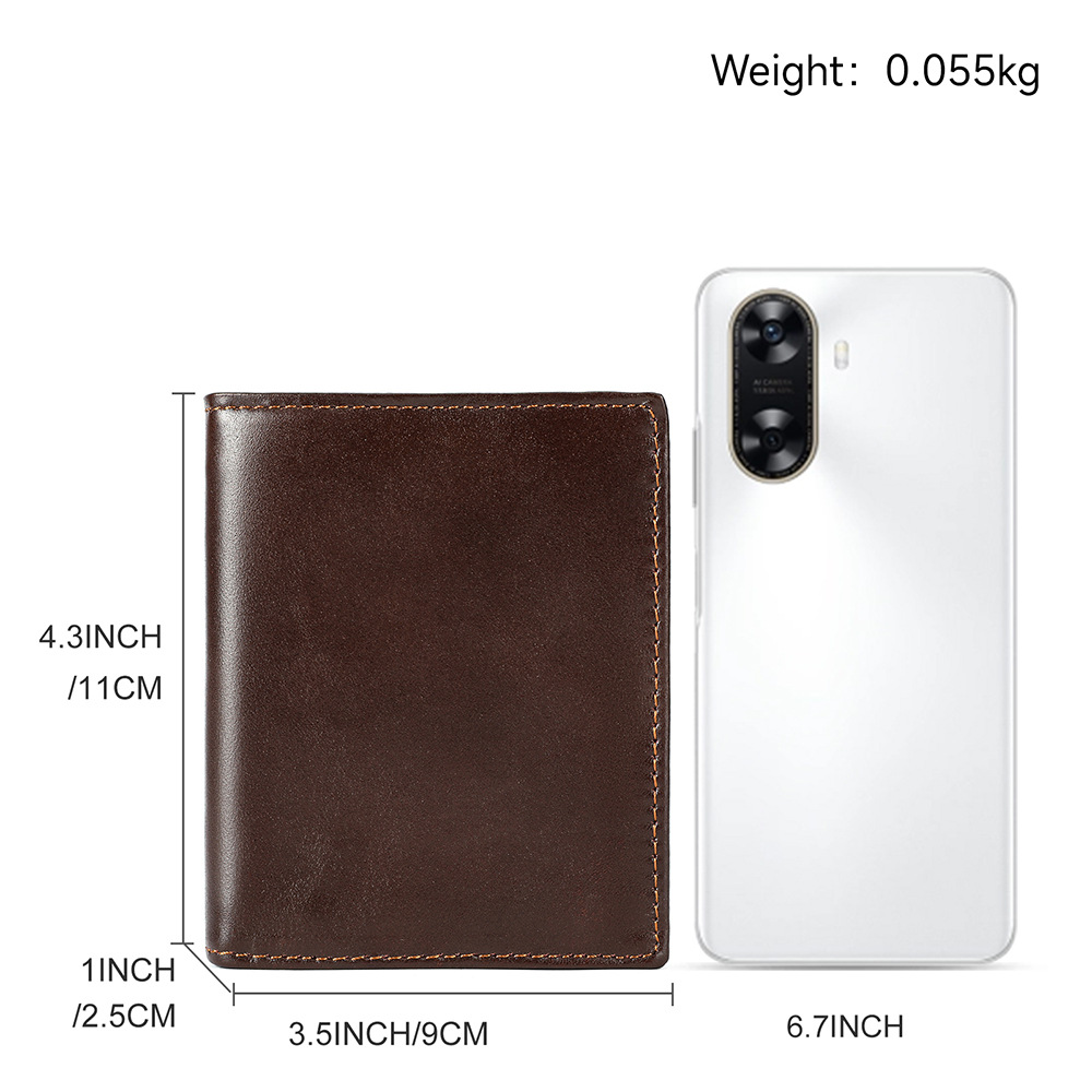 Ví da nam dáng đứng cao cấp đa năng cầm tay — màu đen, cà phê, 9cm*2.5cm*11cm