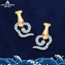 中国风新款s925纯银<font red=H>耳钉</font>女小众古风设计感祥云耳环简约耳饰批发