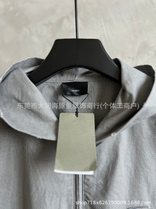 巴黎B家新款单环字母刺绣拉链夹克世家做旧脏脏复古薄款潮流外套|undefined