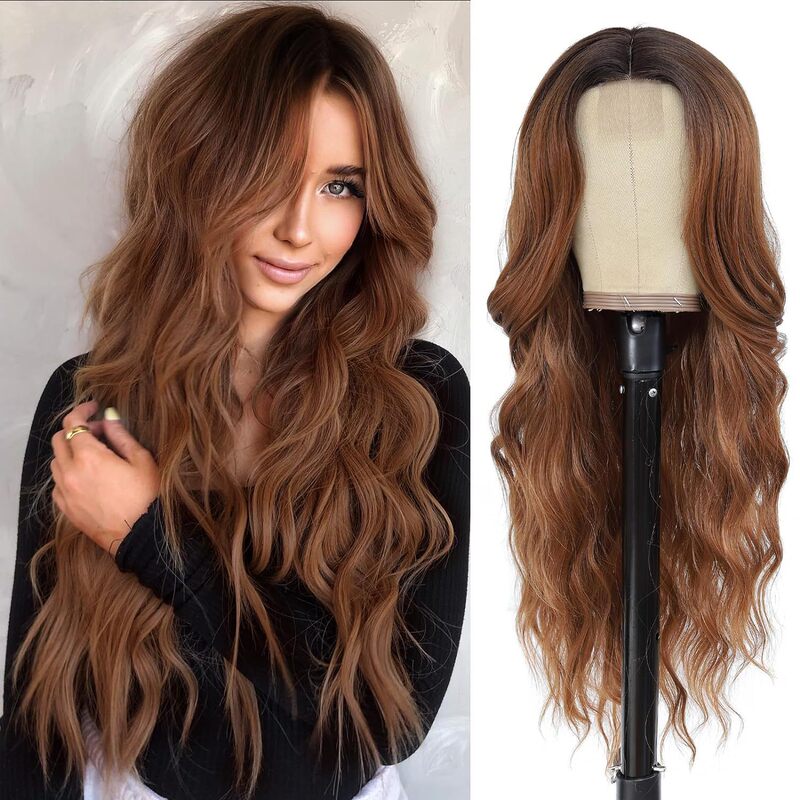Cross-border wig European and American women's foreign trade medium-divided large wave long curly hair wig wigs factory one-piece delivery