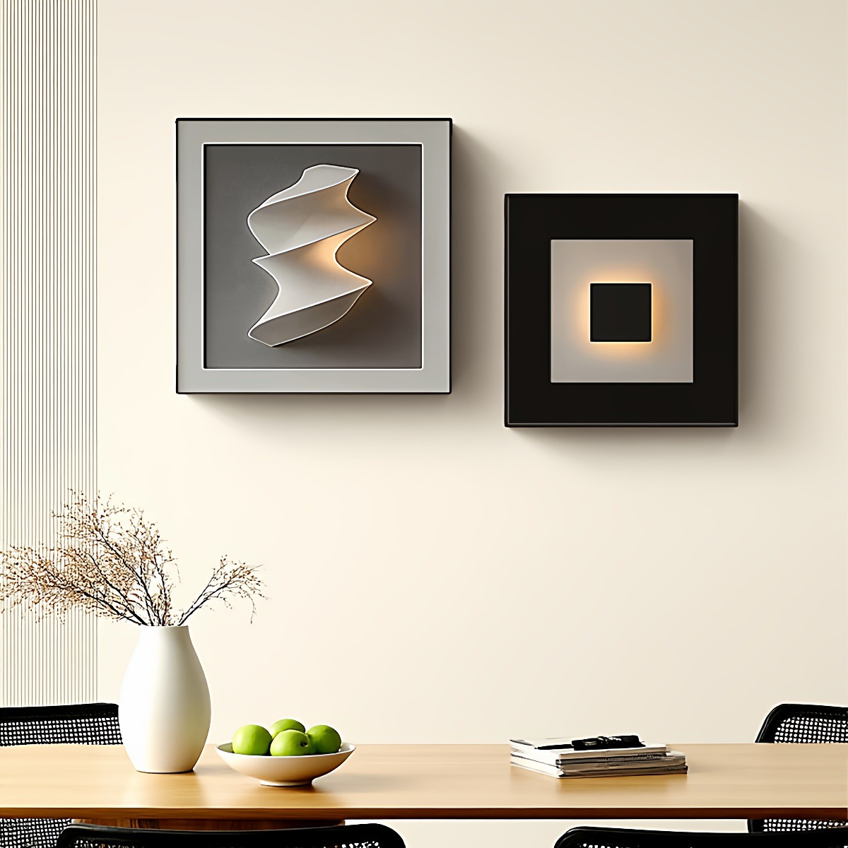 Decoración de comedor moderno minimalista pintura en blanco y negro mesa de comedor minimalista mural de alto nivel abstracto dormitorio sala de estar pintura colgante