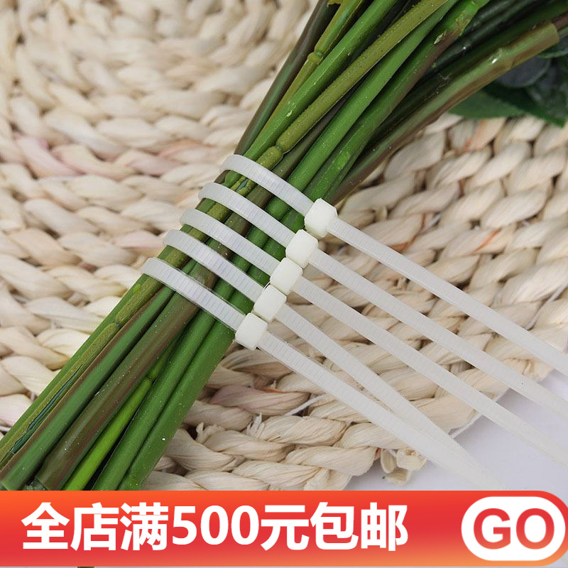 Corbata de cables de nylon autoblocante fija corbata de cables de plástico blanco corbata de flores flor floral tienda de flores