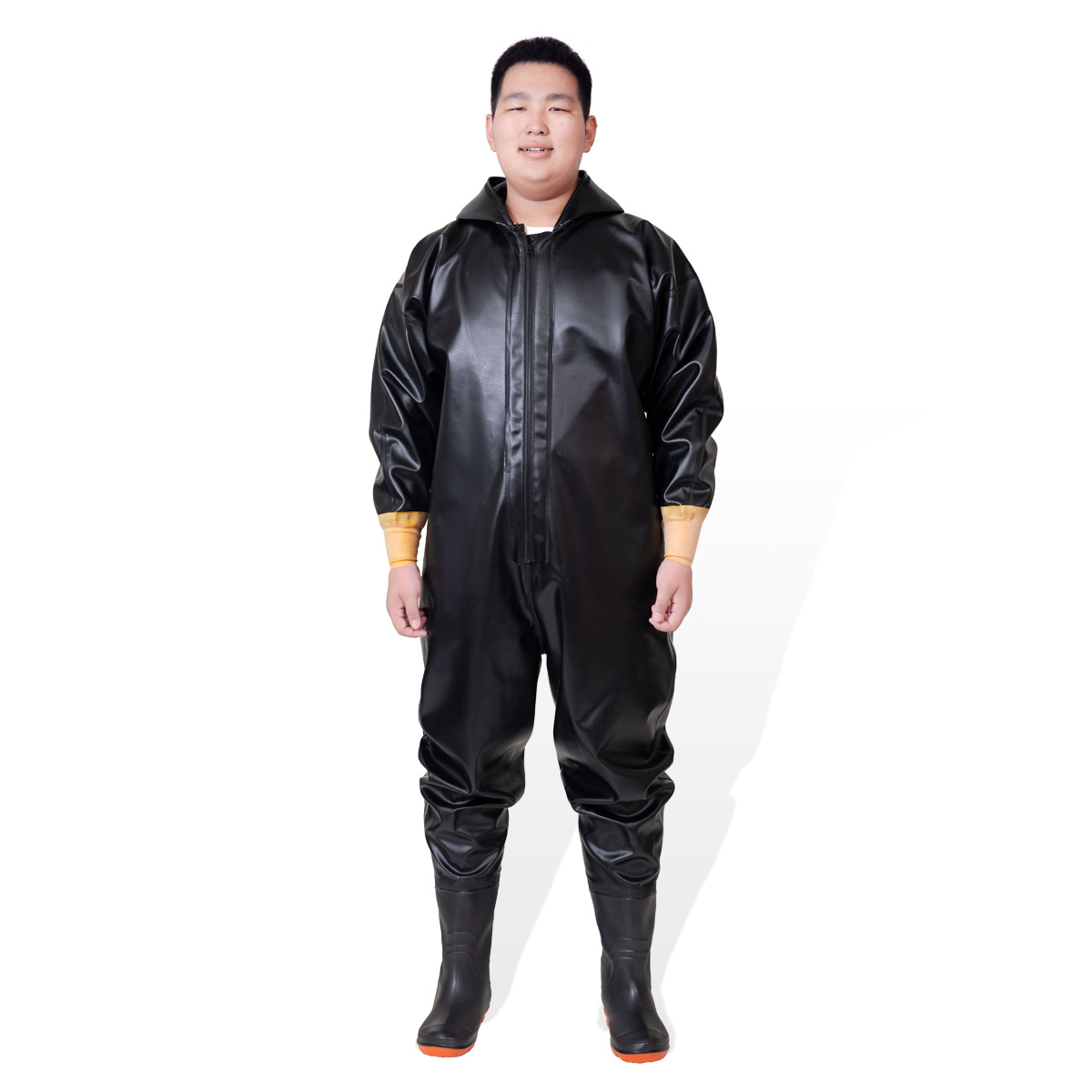 PVC 두꺼워진 [전신 커프 스타일] 블랙 소가죽 패턴 105 실크