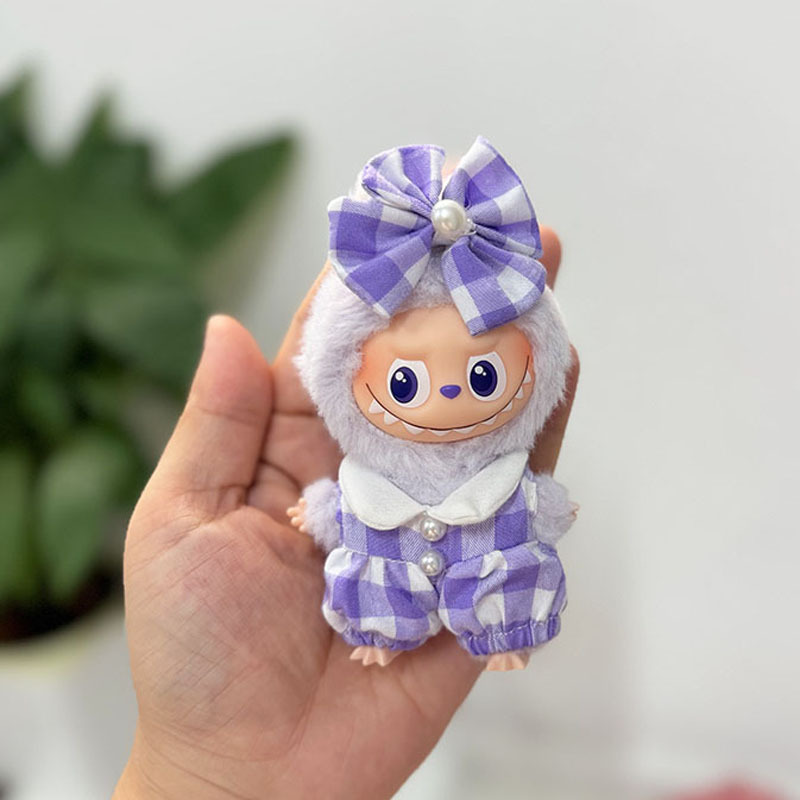 迷你版4.0LABUBU搪胶脸毛绒盲盒玩偶衣服圣诞套装小鼻嘎心底密码|undefined