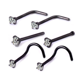 Hot wave perforated small diamond titanium steel super flash zircon ear bone nail small ear nail invisible ear nail nose nail nose ring jewelry