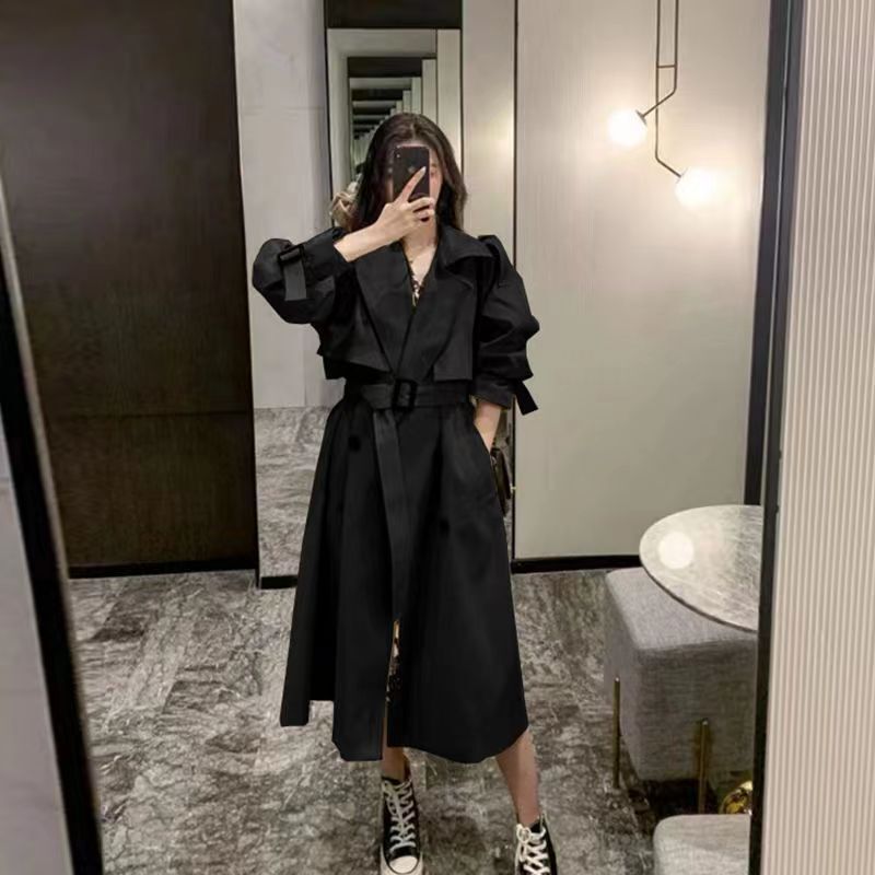 トレンチコートの女性春と秋の新型の小さい子の韓国版の中で長いタイプの洋風のファッションの流行のコートはカジュアルです。|undefined