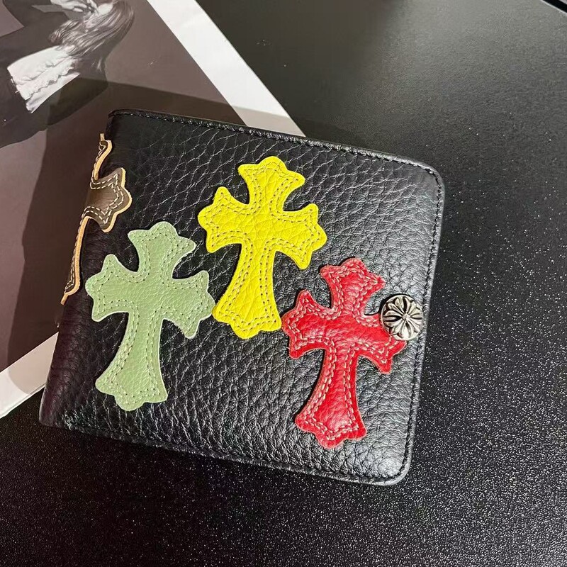 克罗风进口牛皮彩色贴皮十字架按扣零钱包拉链卡包钥匙包男女通用|undefined