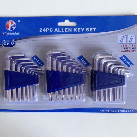 日隆热销款内六角扳手8PC梅花平头公制英制24PC套装L型扳手