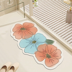 Alien Flower Bathroom Mat, Irregular Shaped Rugs, Absorbent Pads, Quick-Drying Anti-Slip Mats, Soft Diatomaceous Earth Door Mats