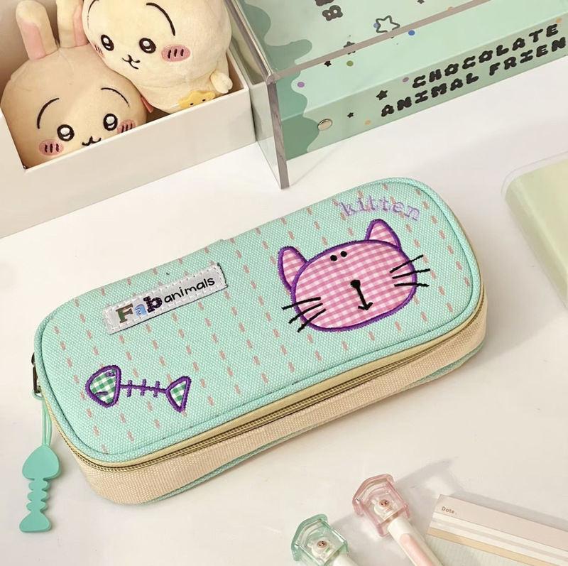 菲比猫笔袋韩版卡通小猫咪笔袋学生大容量多层文具盒小学生文具袋|undefined