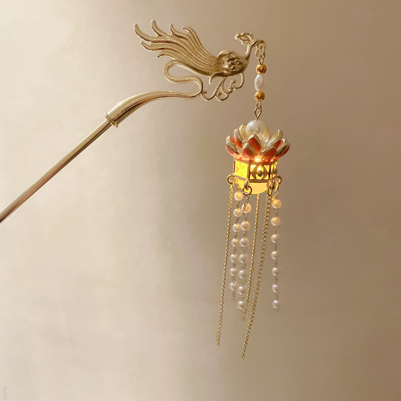 Metal Material Flower, Butterfly Pattern Women's Chinoiserie Flower Butterfly Metal Hairpin
