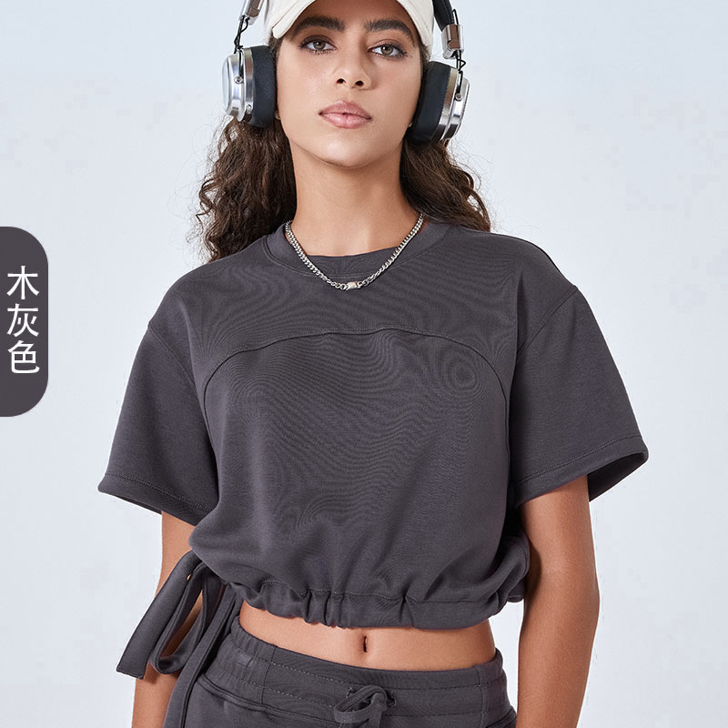 Otoño y invierno nuevo tipo de capa de aire de algodón suelto pantalones cortos deportivos simples para mujeres de doble bolsillo pantalones de yoga