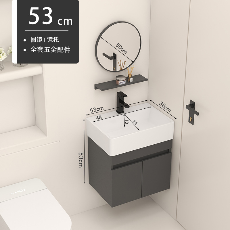 5336 Gabinete colgante + grifo + espejo redondo