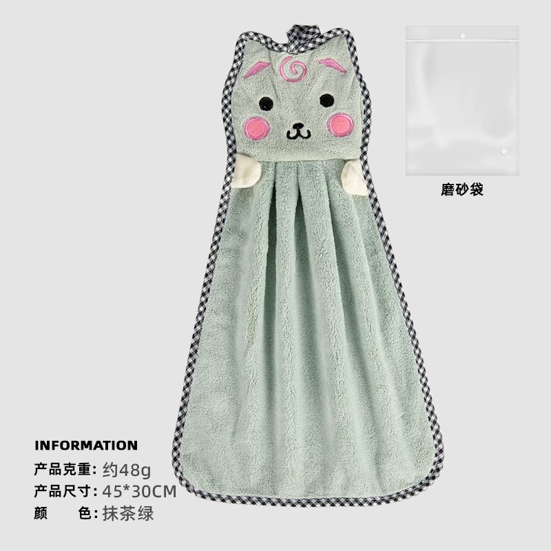 Toalla de mano impresa LOGO lindo Baño de cocina absorbente toalla colgante cabeza Toalla de pelo seco