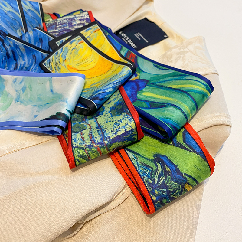 莫奈花園油絵シリーズのシルクタオルはフランスの文芸に縛られています。