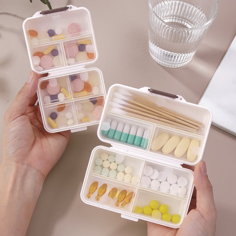 Portable Medicine Box, Plastic Box for Sorting and Organizing, Travel Packaging, Compartmentalized Mini Storage Box for Medicines and Accessories Portable Medicine Box, Plastic Box for Sorting and Organizing, Travel Packaging, Compartmentalized Mini Storage Box for Medicines and Accessories