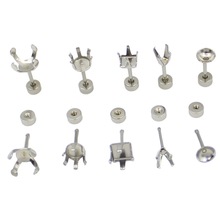 跨境外贸饰品不锈钢空爪托配件珍珠锆石托diy圆爪杯穿刺耳钉耳环