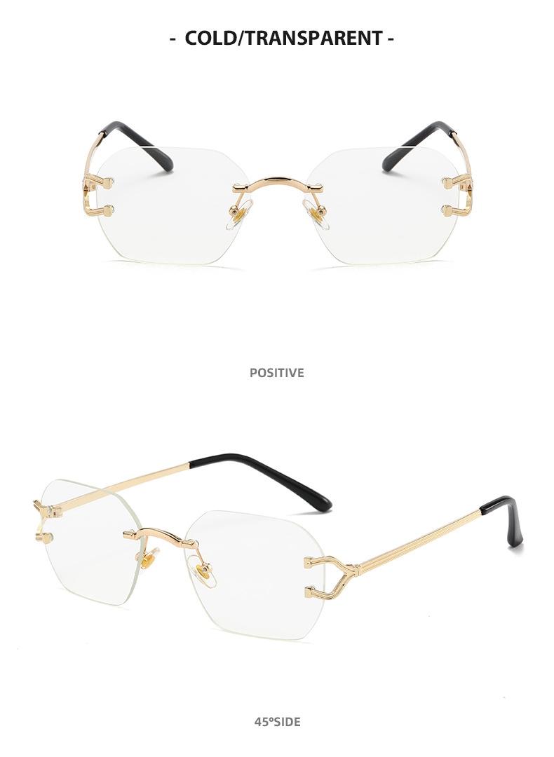 Basic Lady Simple Style Solid Color Pc Polygon Frameless Women's Sunglasses display picture 3