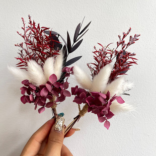 Amazon Cross-border Mini Bouquet Reed Dried Flower Bouquet Home Decoration Celebration Rabbit Tail Grass Whisking Cattail Flower