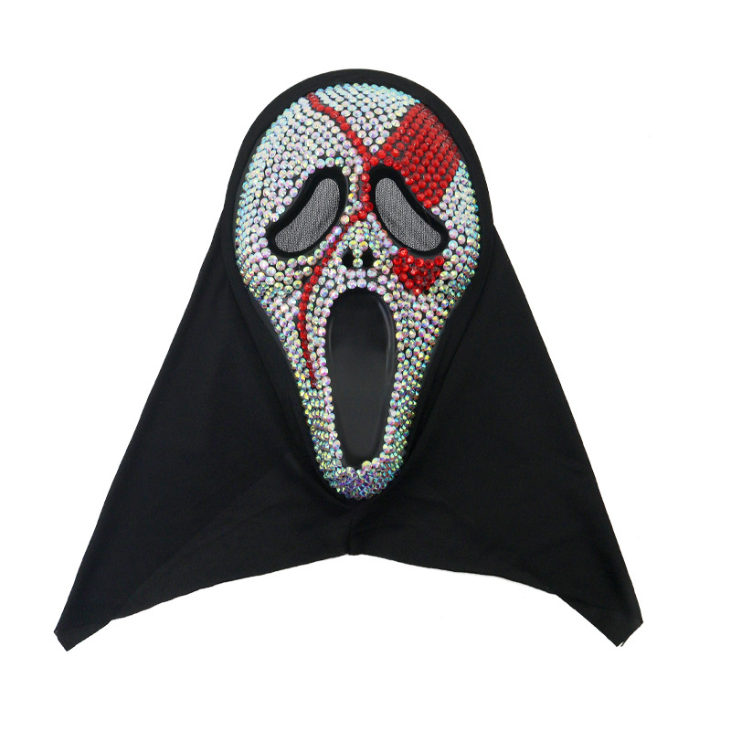 Nuevos productos transfronterizos de Halloween con taladro de la muerte gritando fantasmas máscaras de maquillaje de baile accesorios de vestuario