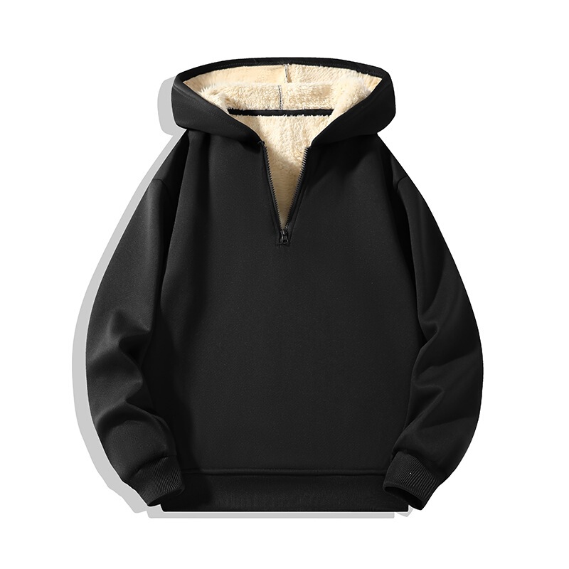 Cross-Border Exclusive Supply of Casual Sports Sweatshirts for Young Men, Versatile Loose-Fitting Thickened Warm Hooded Tops, Trendy Men's Clothing