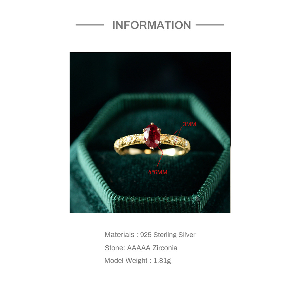5g Weight Gem Inlay Material Open Rings Classification Adjustable Ring Size 925 Sterling Silver Gem Horse Eye Open Rings