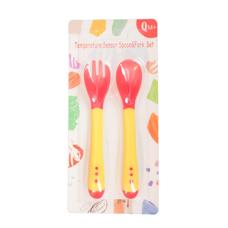 Cuchara con Sensor de Temperatura para Bebés, Cuchara de Cabeza Suave para Bebés, Cuchara para Administrar Medicamentos, Cuchara con Sensor de Temperatura, Cuchara que Cambia de Color, Tenedor, Venta al por Mayor