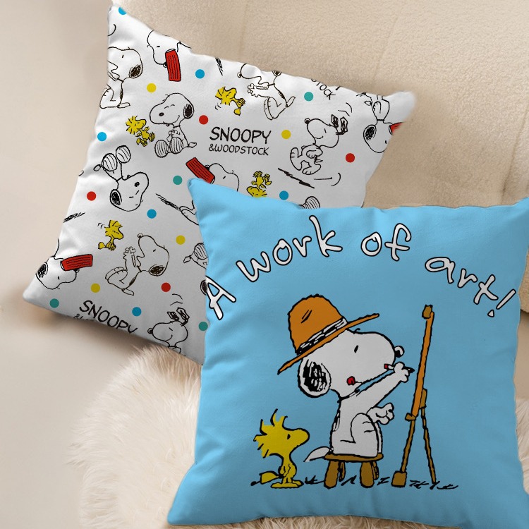 Animación dibujos animados Snoopy almohada cubierta sofá sala de estar dormitorio cojín almohada decoración del hogar simple almohada cubierta
