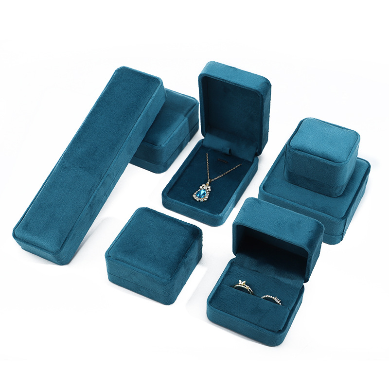 Caja de joyería de franela redondeada caja de collar pendientes anillo pulsera colgante caja de pulsera joyería anillo caja de embalaje image 4