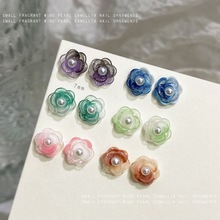 配件配饰树脂渲染diy美甲饰品花朵珍珠双层立体小香风花瓣点冰透