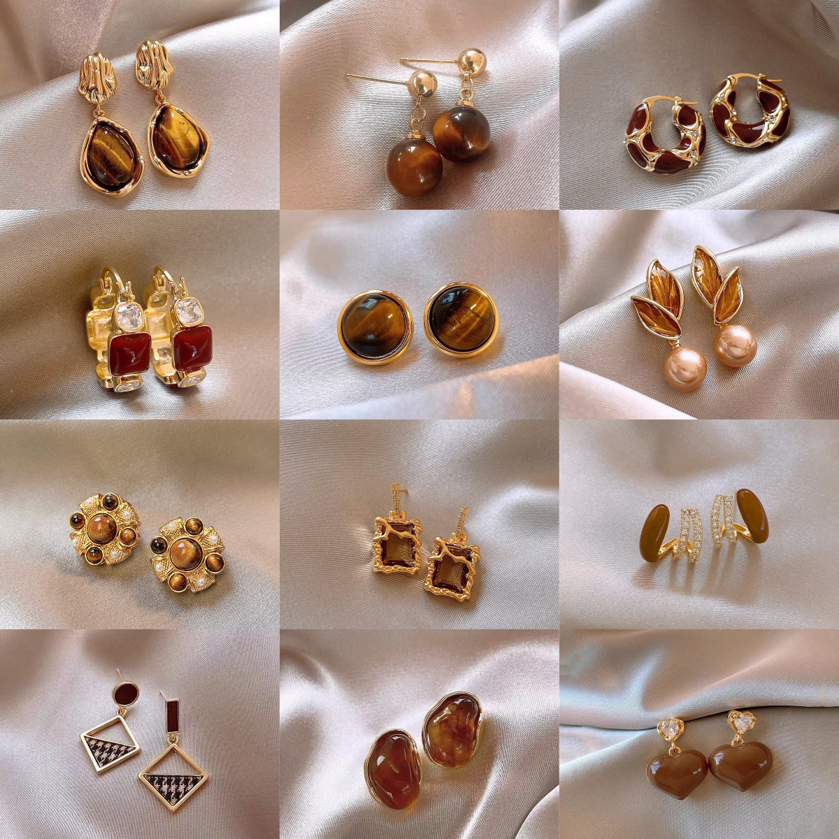 Retro geometric elegant design universal earrings