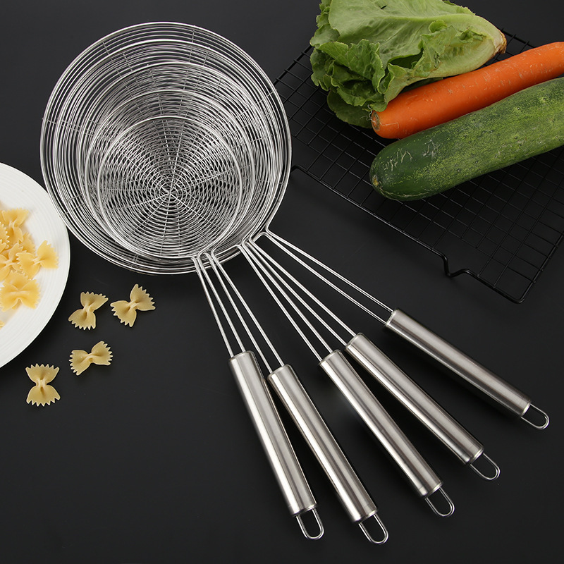 304 Stainless Steel Skimmer Kitchen Strainer Household Filter Net Anti-Scalding Dumpling Frying Strainer Wholesale Direct Sales 304 Stainless Steel Skimmer Kitchen Strainer Household Filter Net Anti-Scalding Dumpling Frying Strainer Wholesale Direct Sales