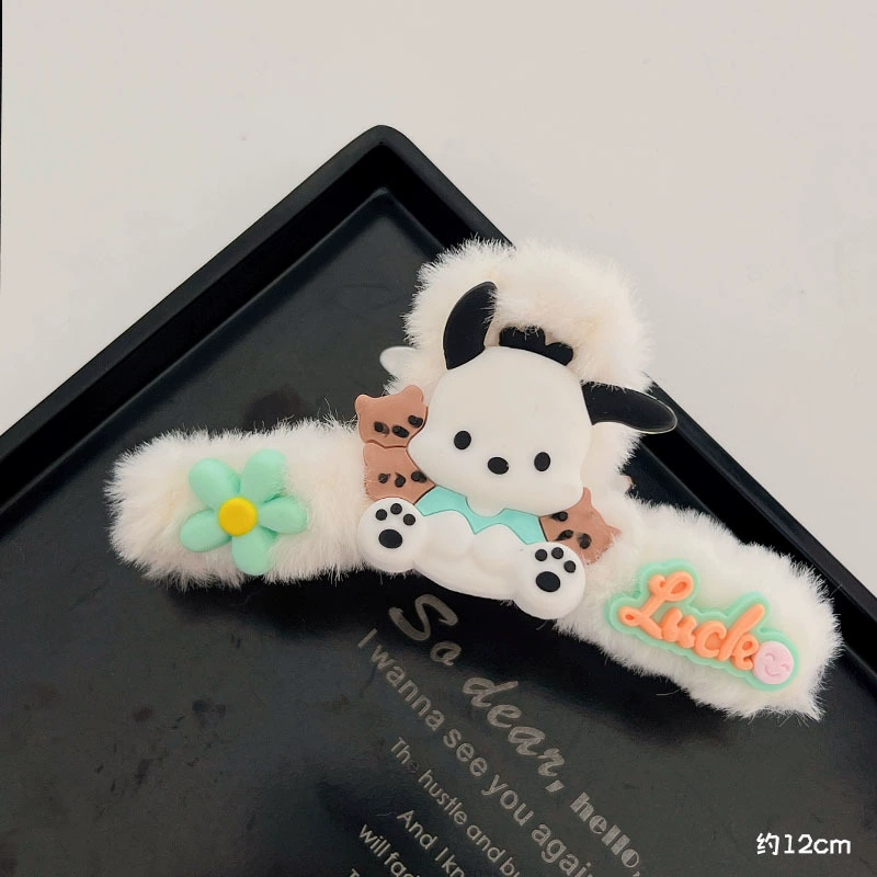 Children's crab pin, cartoon plush harmless hairgrip, shark, hair accessory, no hair damage