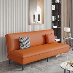 Multifunctional Folding Sofa Bed for Small Spaces, Cat Scratch-Resistant Leather, Suitable for Home Living Room, Apartment, Lazy Person, Dual-Use for Sleeping and Lounging, Rental J&