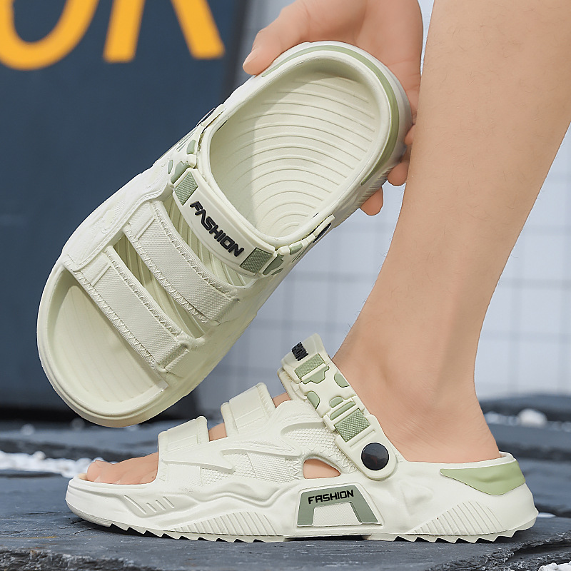 Zapatillas transfronterizas para hombre verano nuevo estilo deportivo de suela gruesa chanclas antideslizantes de doble uso sandalias de playa de una pieza