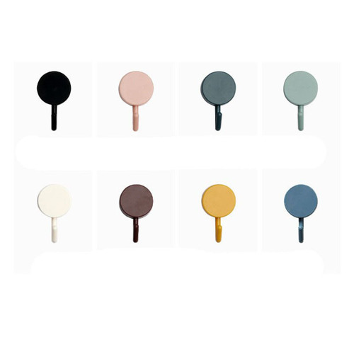 Adhesive hook Nordic color cute creative sticker hook decoration sticky punch-free wall sticker small hook wall hanging creative 10 pack