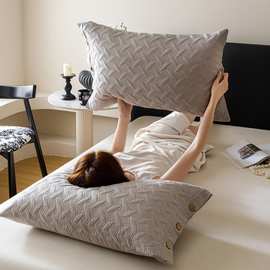 纯棉亚麻防油枕头棉麻枕套一对装床上用品隔脏枕芯内胆套加厚批发