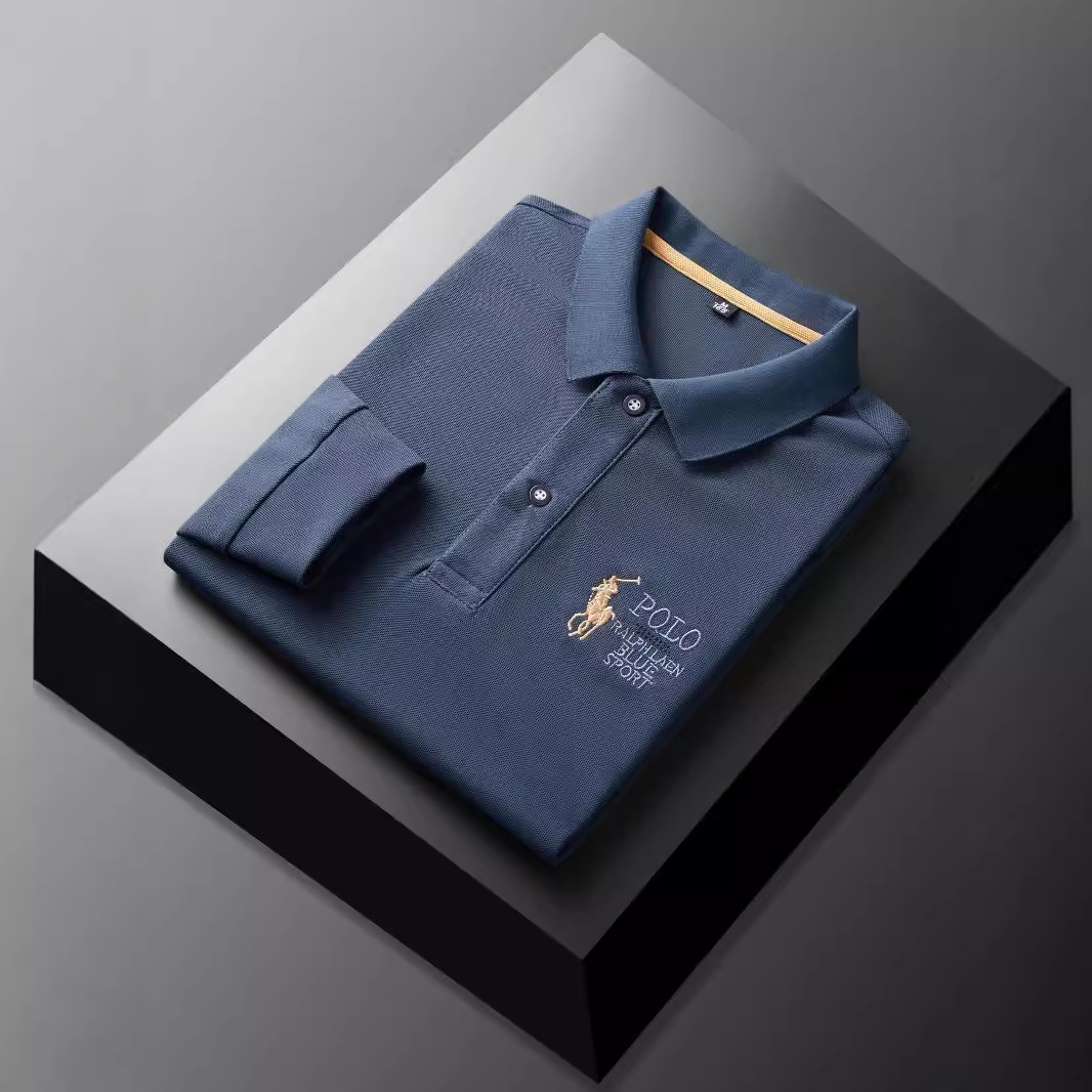 Mishima nuevo estilo Paul camiseta de manga larga para hombre polo solapa bordado jersey moda moda otoño top para hombre