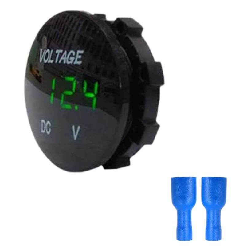 Водоустойчивые Вольтметр и тестер СИД круга Мини цифровой с монитором дисплея для модификации мотоцикла