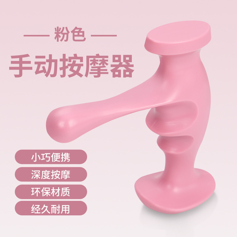 Inicio muscular y punto final rehabilitación punto gatillo masajeador manual presionando dedo presión punto original fascia relajación muscular a mano alzada