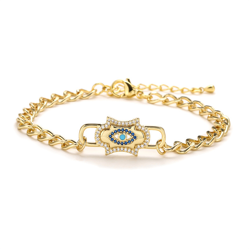 Fashion Palm Copper Bracelets Plating Zircon Copper Bracelets