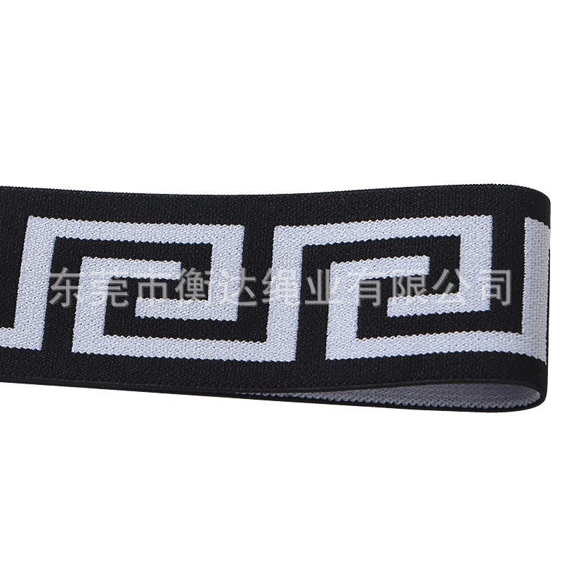 Fábrica al por mayor 4cm laberinto jacquard elástico ropa interior gorra falda cintura cabeza de vuelta estampado elástico