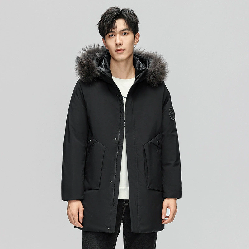 Зимний пуховик в прямом эфире мужской средний и длинный 90 белых утиных пуховых топов